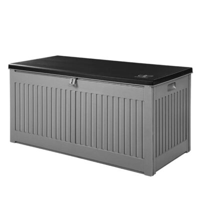 Gardeon Outdoor Storage Box 270L Container Lockable Garden Bench Tool Shed Grey